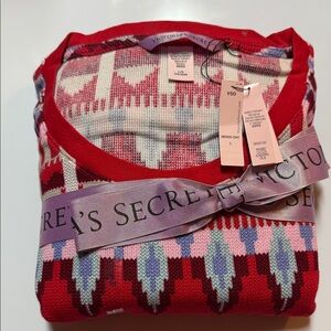 Victoria's Secret Red and Pink Knit Sweater
